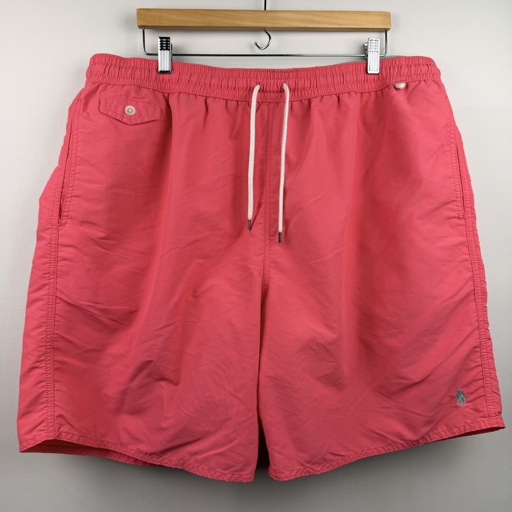 Polo Ralph Lauren Swim Shorts 3XB Big Hot Pink Board Trunks RN41381 7in Inseam